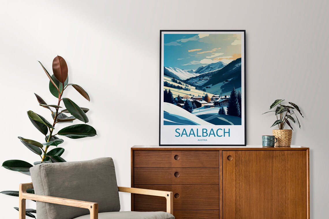 Saalbach Travel Poster, Austria Place Print - Image 2
