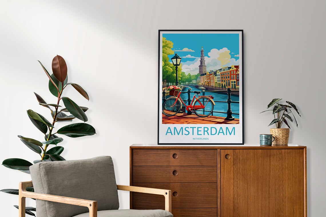 Amsterdam Travel Poster, Netherlands Travel Decor - Image 2