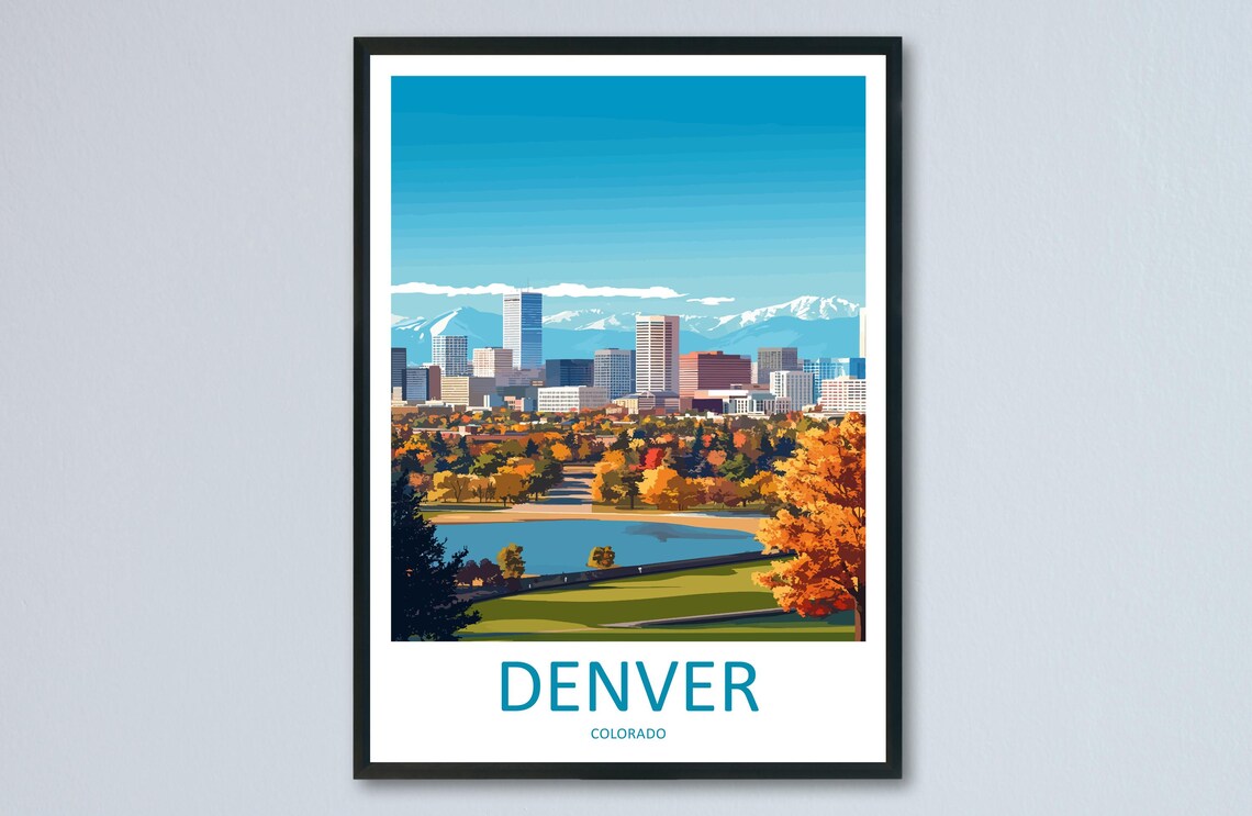 Denver Colorado Travel Poster, Place Print