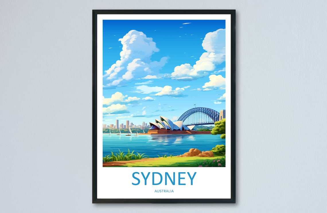 Sydney Opera House Travel Poster, Australia Decor