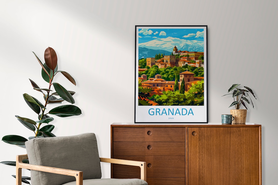 Granada Travel Print Gift For Art Lovers Poster - Image 2