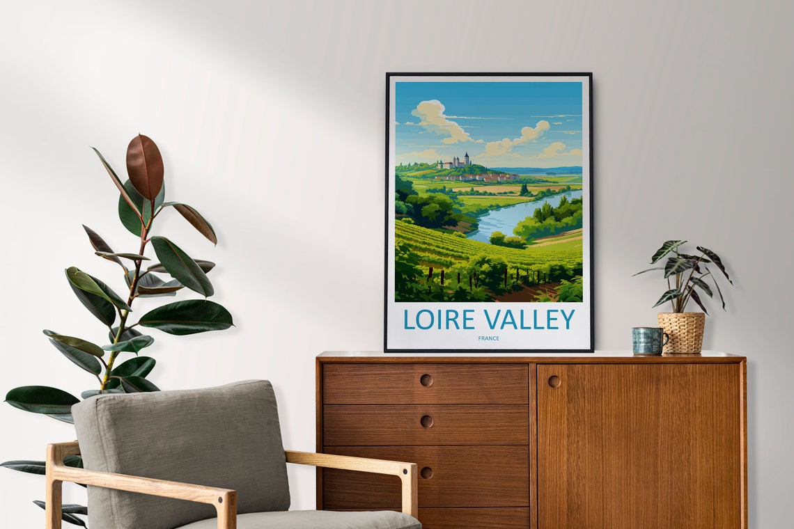 Loire Valley Vineyards River Chateau France Countryside Poster - Image 2