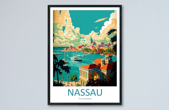 Nassau Caribbean Travel Poster, World & Cultural Art
