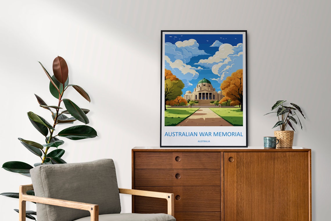Australian War Memorial Canberra Dome Lawns Gardens Travel Poster - Image 2