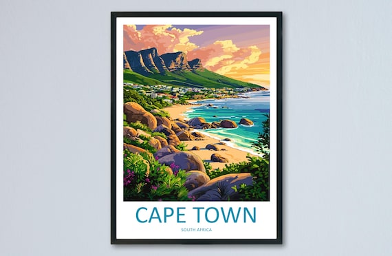 Cape Town Clifton Beach Twelve Apostles Mountain South Africa Poster