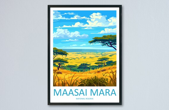 Masai Mara Travel Print Wall Art Masai Mara Wall Hanging Home Dcor Masai Mara Gift Art Lovers Kenya Art Lover Gift Kenya Travel Print