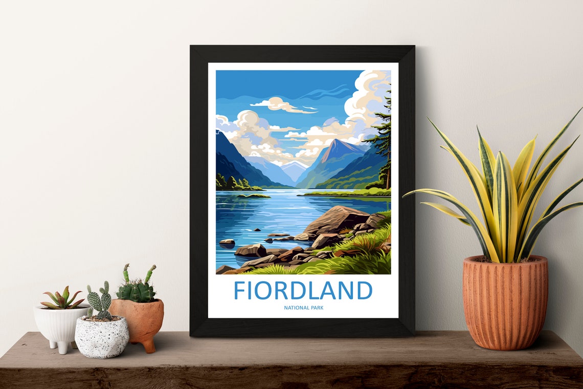 Fiordland National Park Travel Print Wall Art Fiordland Wall Hanging Home Dcor Fiordland Gift Art Lovers New Zealand Art Lover Gift - Image 3