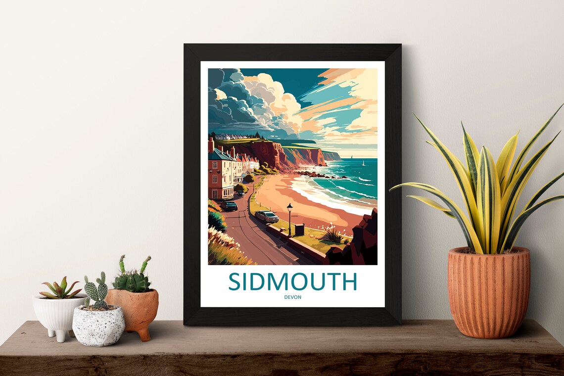 Sidmouth Travel Poster, England Place Print - Image 3