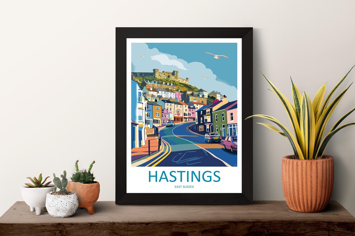 Hastings Travel Poster, East Sussex Place Print - Image 3