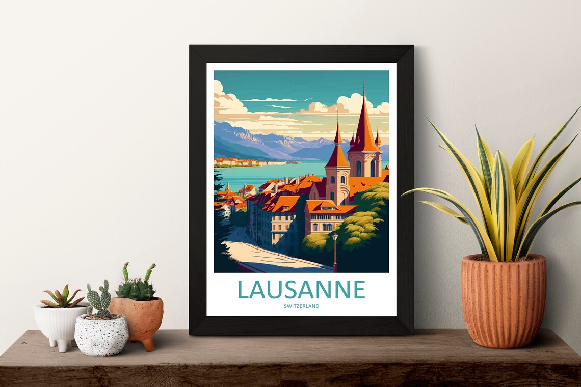Lausanne Travel Poster, Switzerland Wall Art - Image 3
