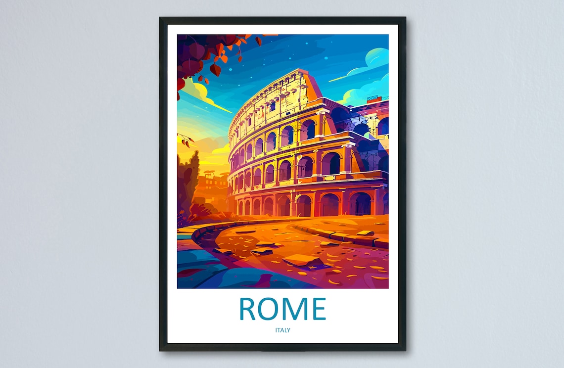 Rome Travel Print Wall Art Gift Travel Poster