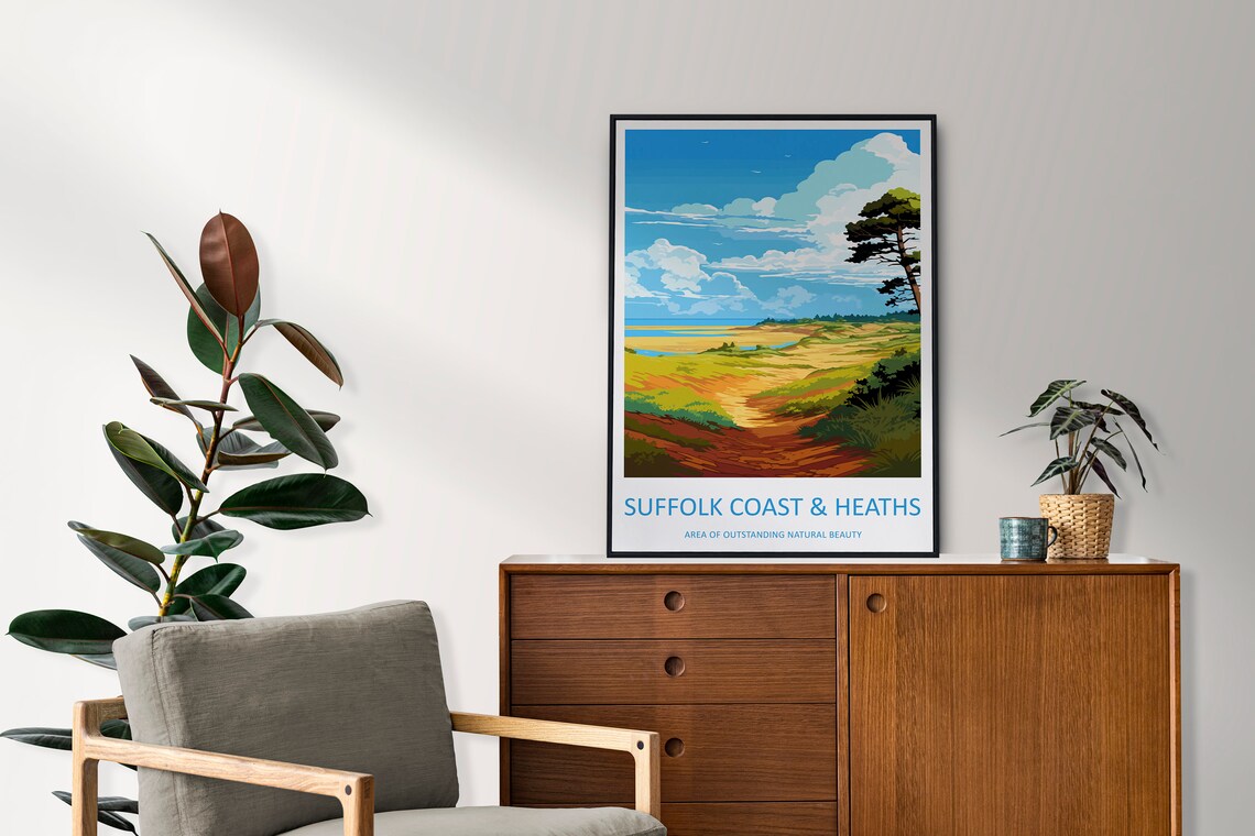 Suffolk Coast Heaths Travel Poster, Home Decor - Image 2