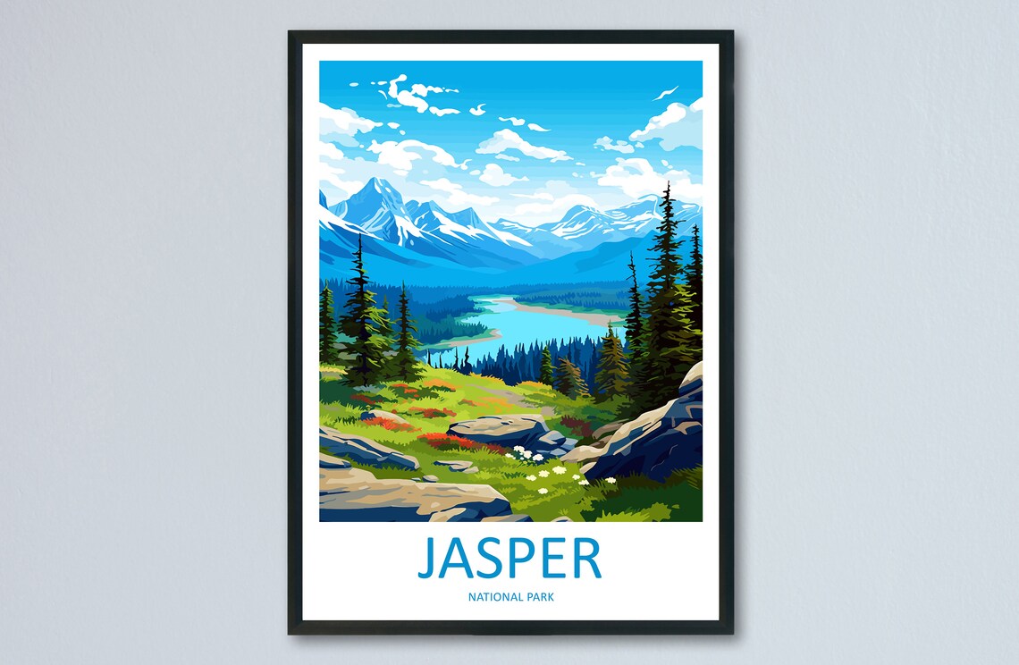 Jasper National Park Travel Poster, Canada Art Gift