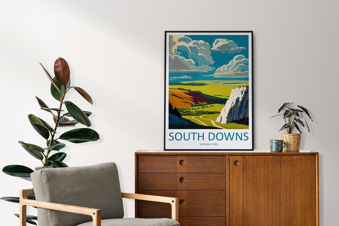 South Downs Travel Poster, National Park Wall Art - Image 2