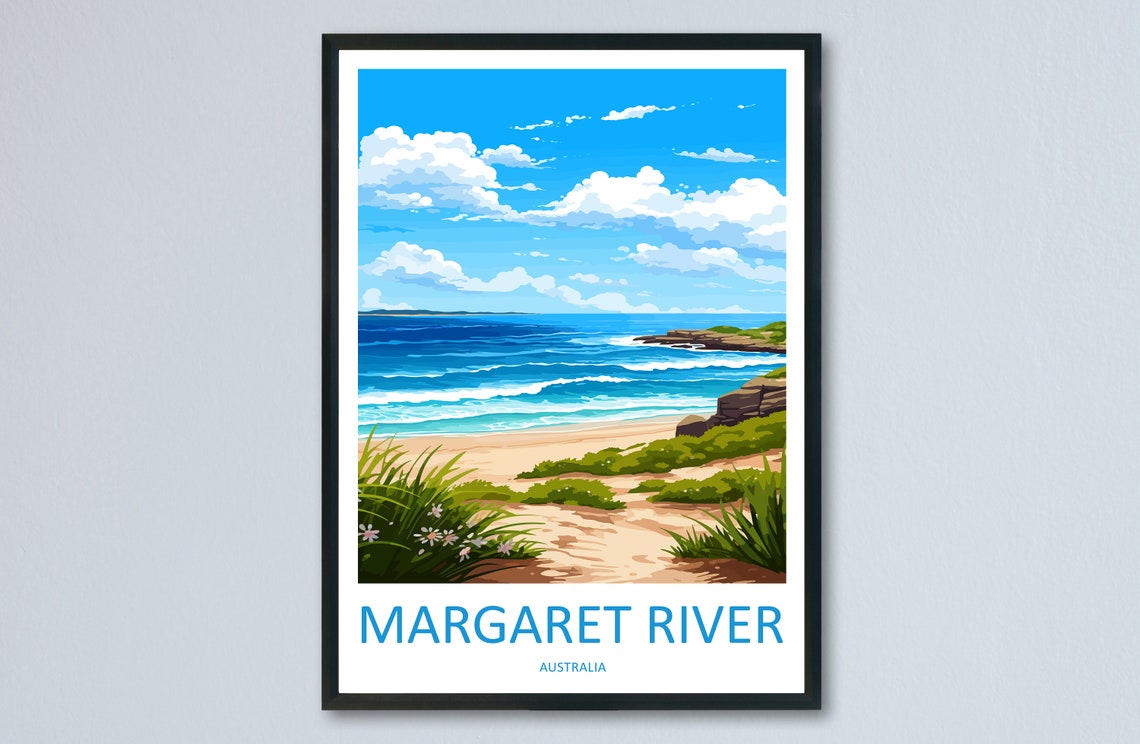 Margaret River Australia Sandy Beach Dunes Wildflowers Poster
