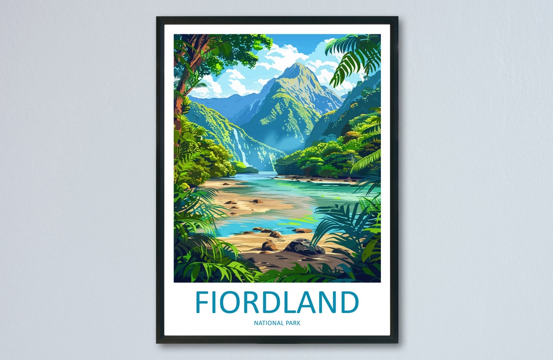 Fiordland Travel Print Wall Art Fiordland Wall Hanging Home Dcor Fiordland Gift Art Lovers New Zealand Art Lover Gift Print Fiordland