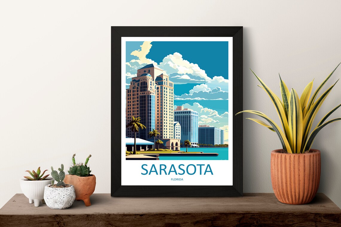 Sarasota Travel Poster, Florida Place Print - Image 3