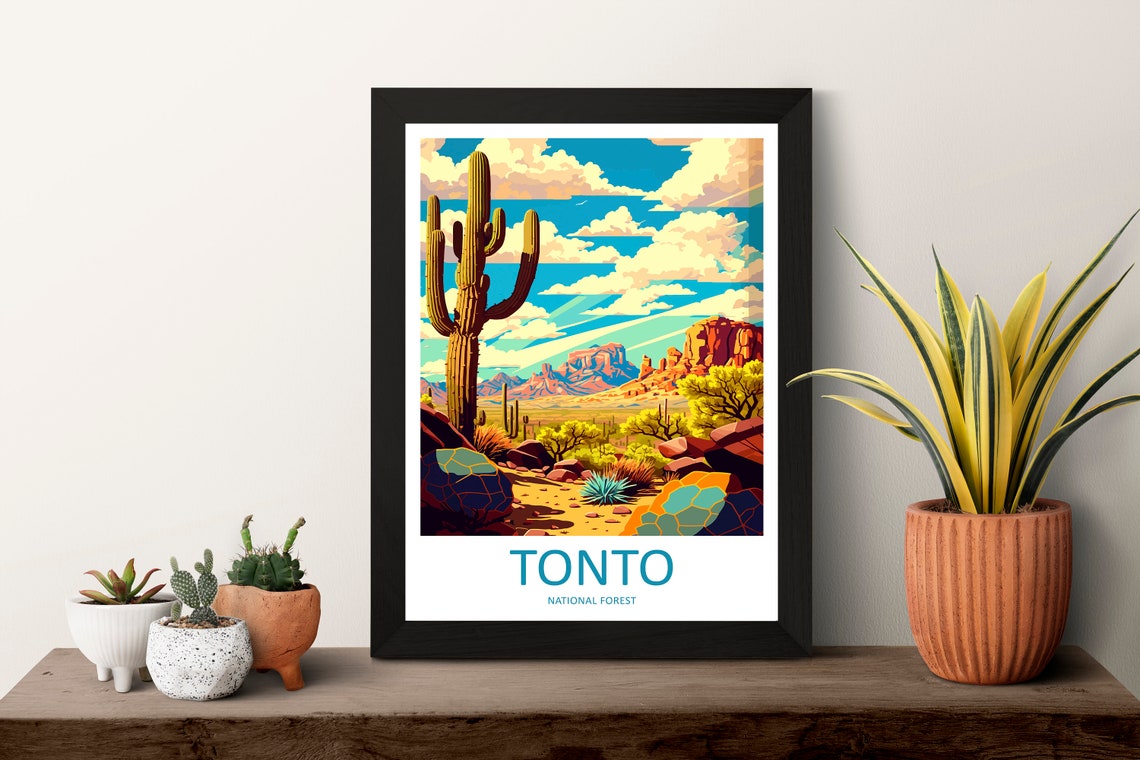 Tonto National Park Travel Print Wall Art Tonto National Park Wall Hanging Home Dcor Tonto National Park Gift Art Lovers Arizona Art Lover - Image 3