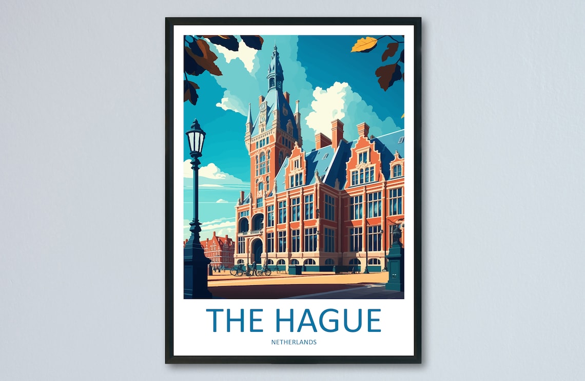 The Hague Travel Poster, Place Name Wall Decor