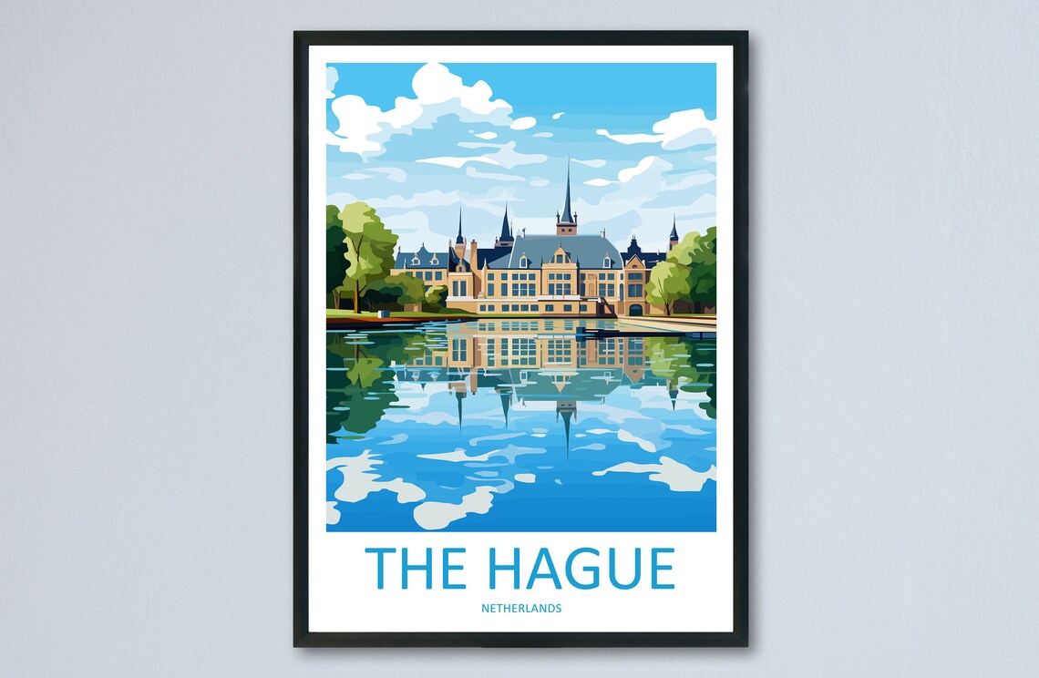 The Hague Travel Poster, Home Decor Wall Art