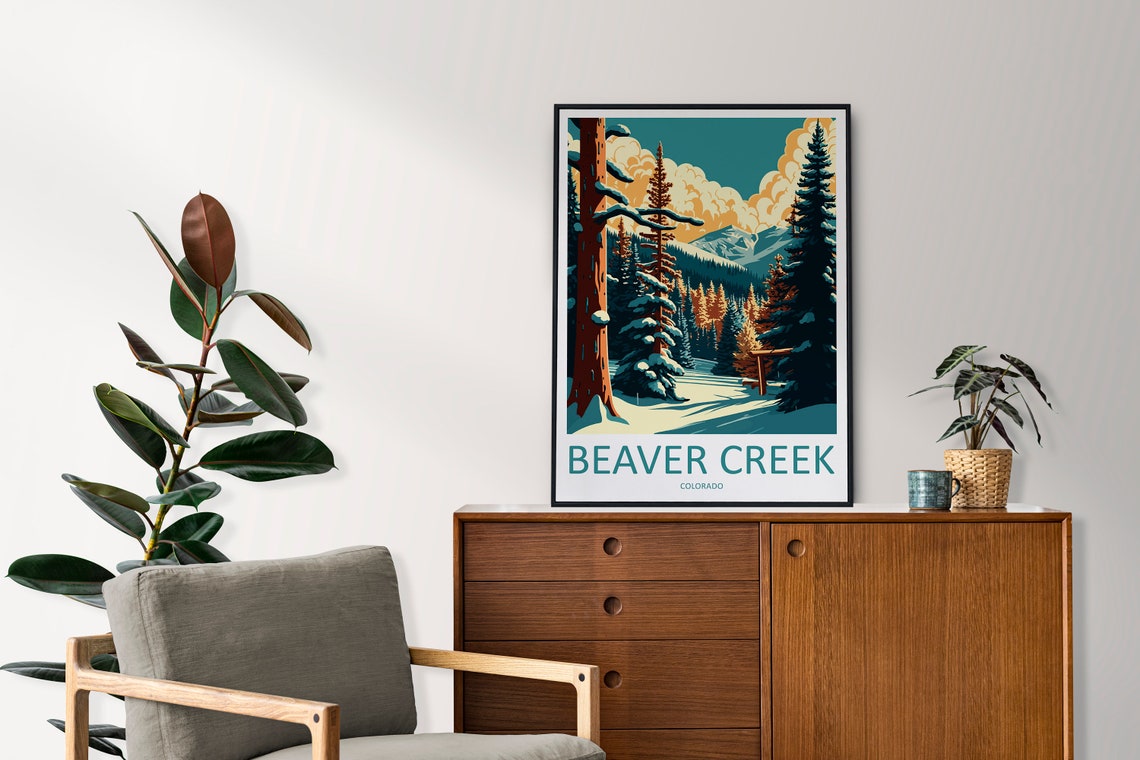 Beaver Creek Colorado Snow Covered Pine Forest Ski Trail Poster - Image 2