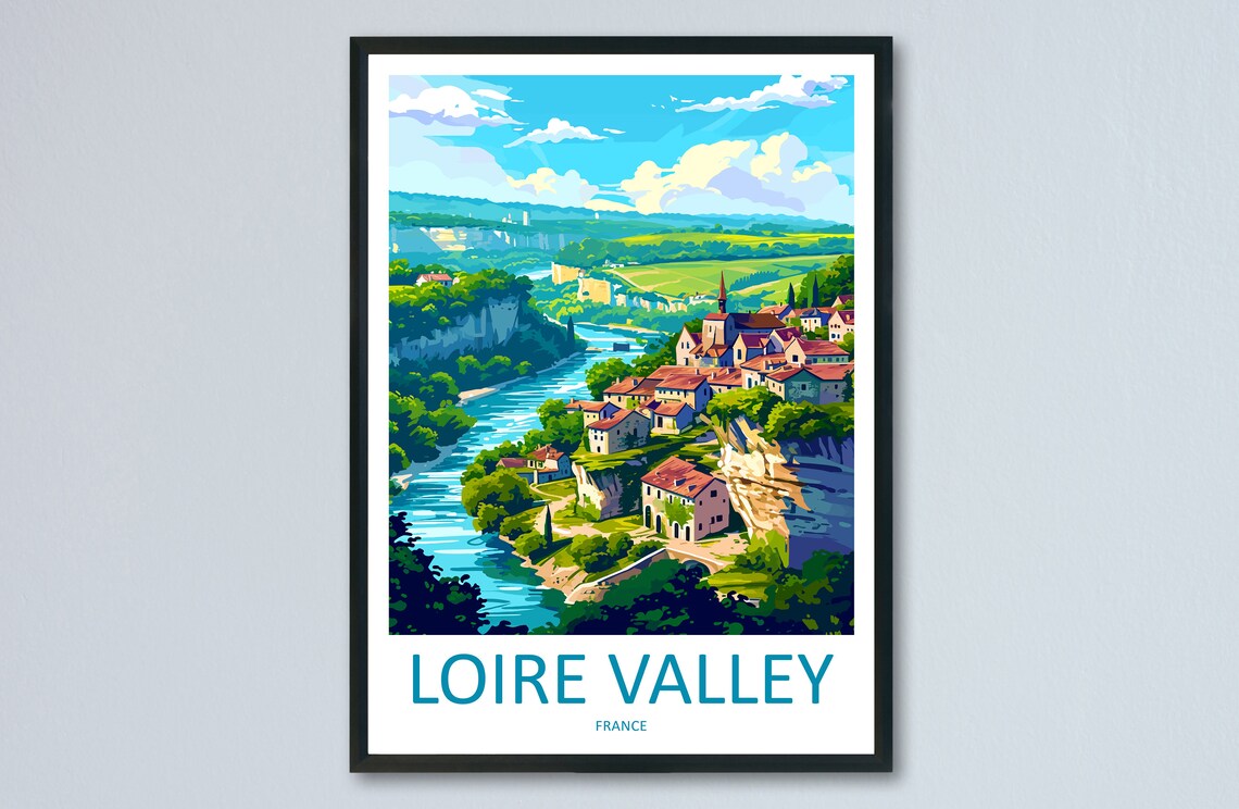 Loire Valley Travel Poster, France Travel Art Print