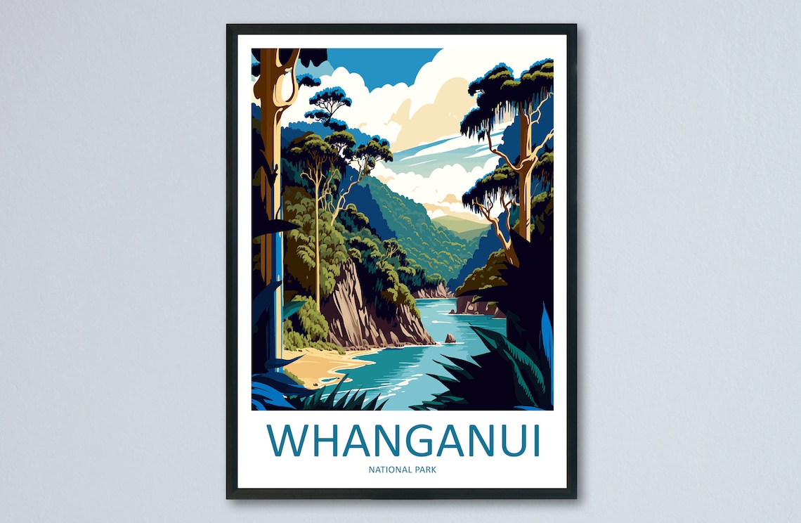 Whanganui National Park Travel Print Wall Art Whanganui Wall Hanging Home Dcor Whanganui Gift Art Lovers New Zealand Art