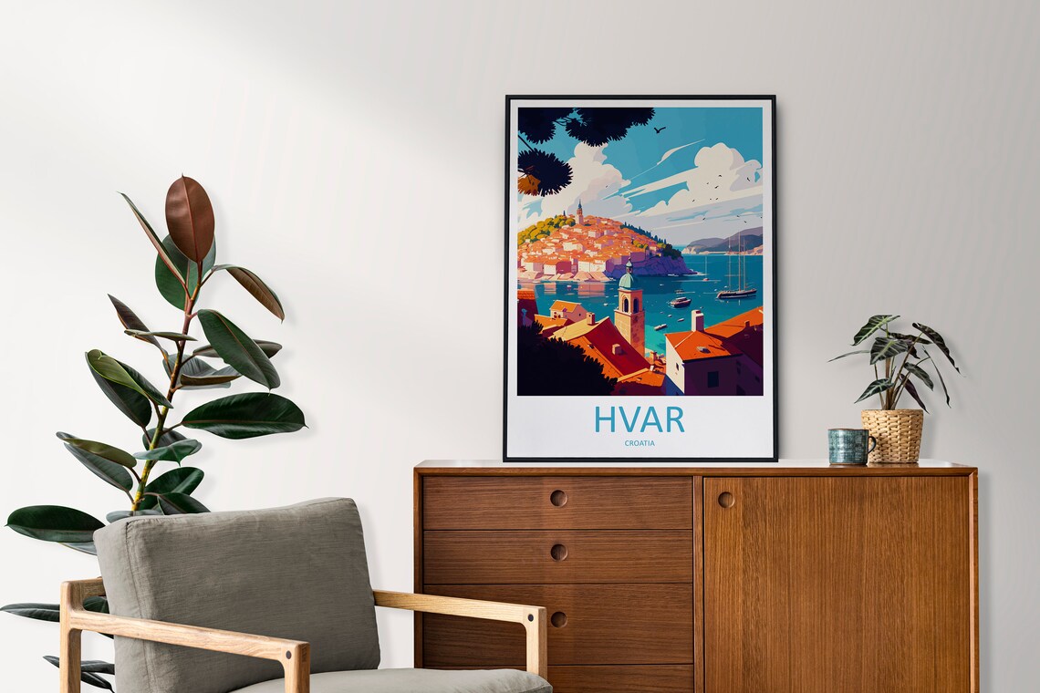 Hvar Travel Print, Croatia Island Travel Poster - Image 2