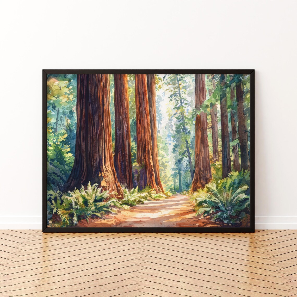Redwood National Park Forest Painting Poster Print