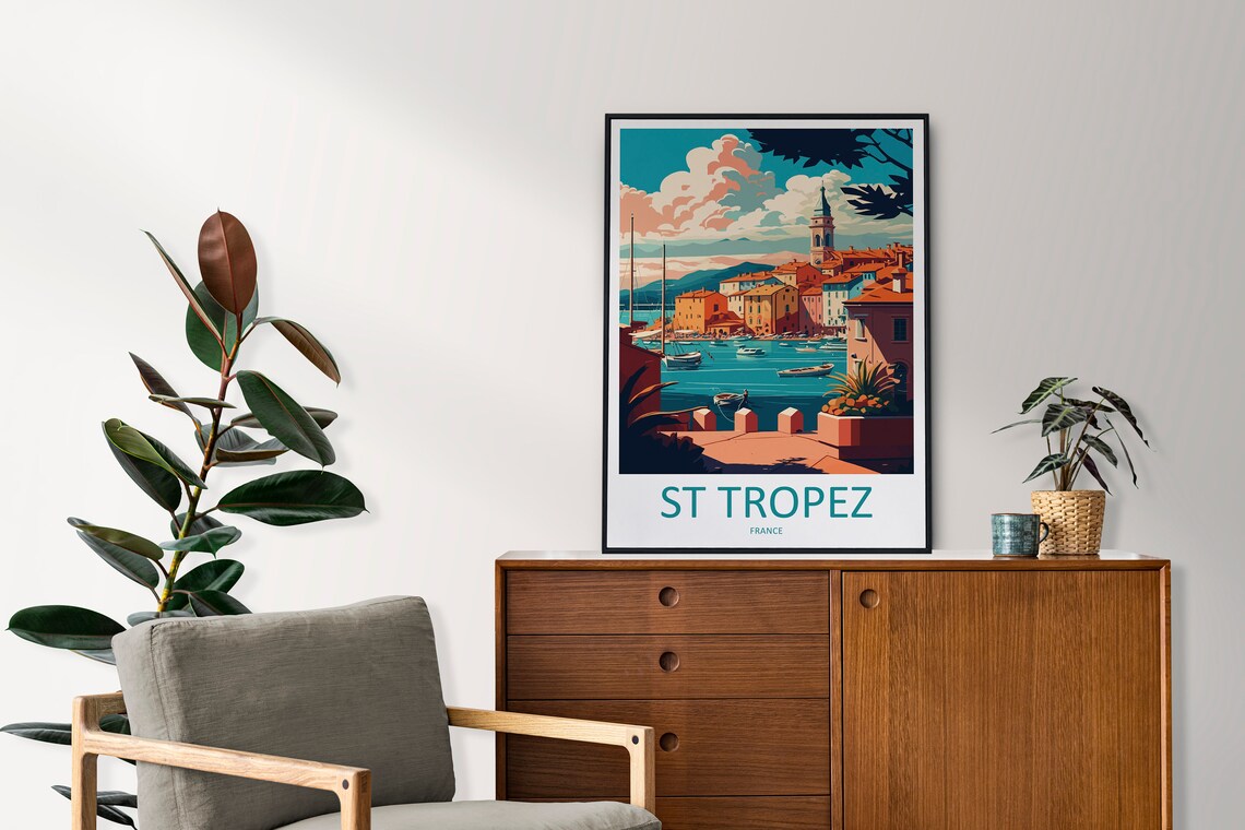 St Tropez Seascape Art Print, France Decor - Image 2