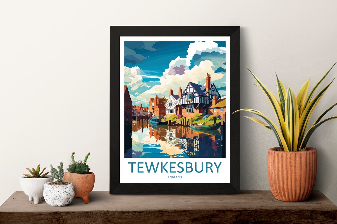 Tewkesbury Travel Poster, England Wall Art - Image 3