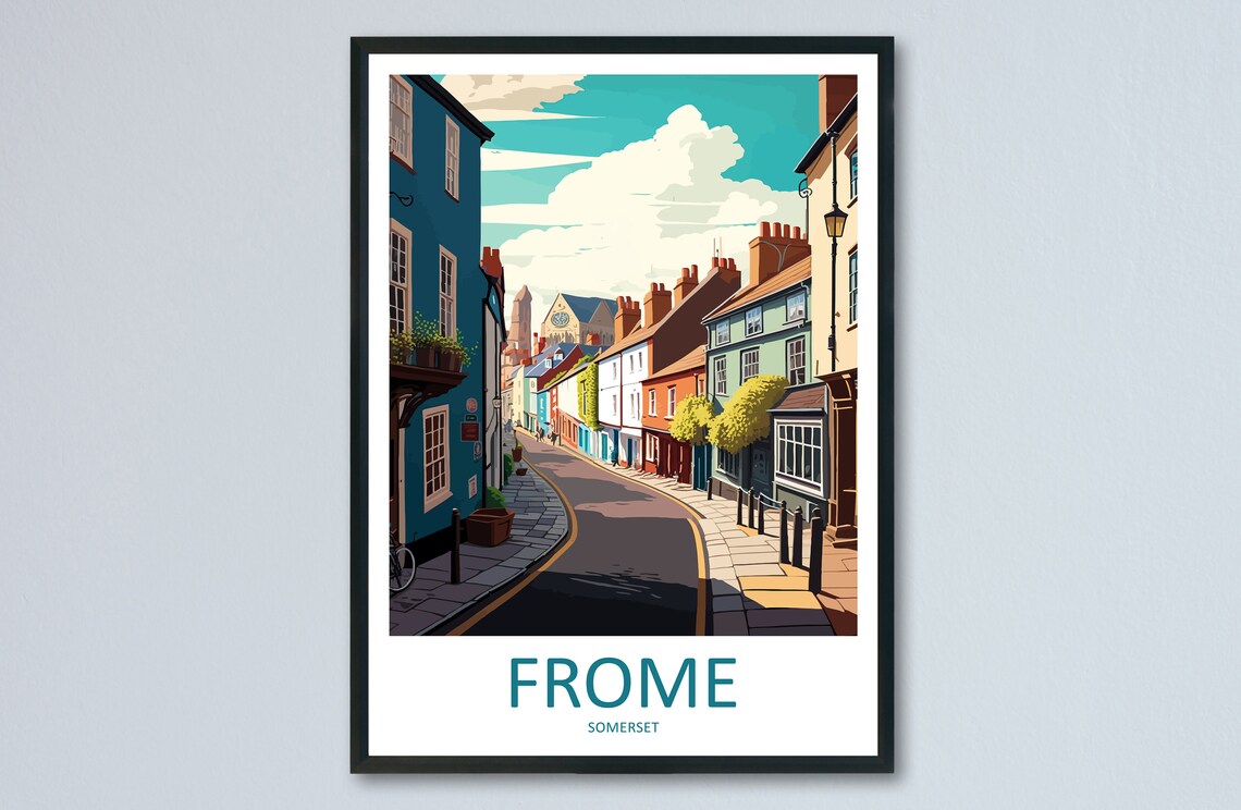 Frome Travel Poster, England Place Print