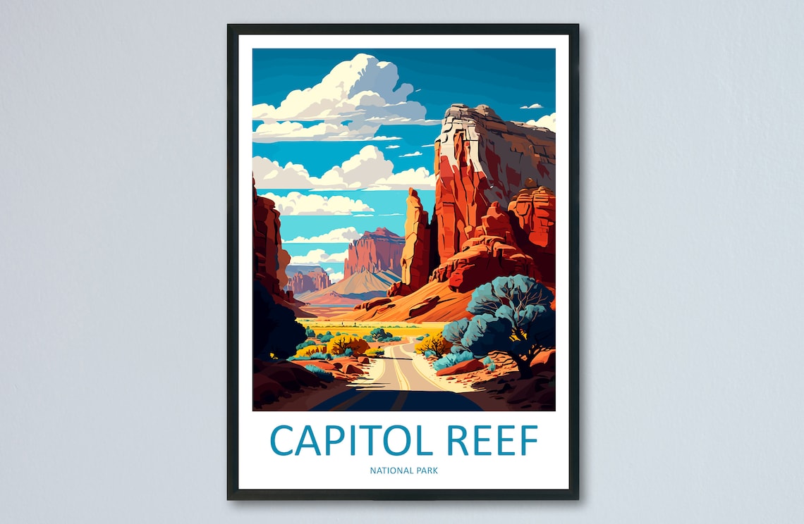 Capitol Reef National Park Travel Poster, Wall Art