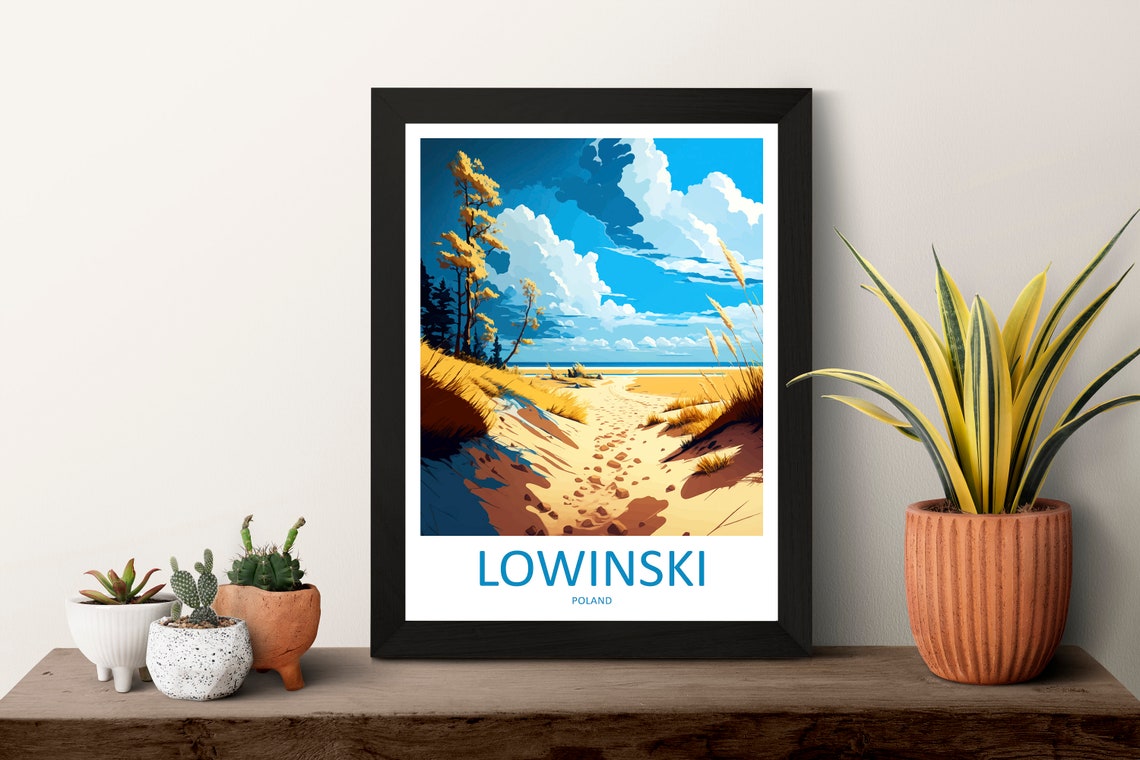 Lowinski Baltic Coast Dunes Beach Path Coastal Sunset Travel Poster - Image 3