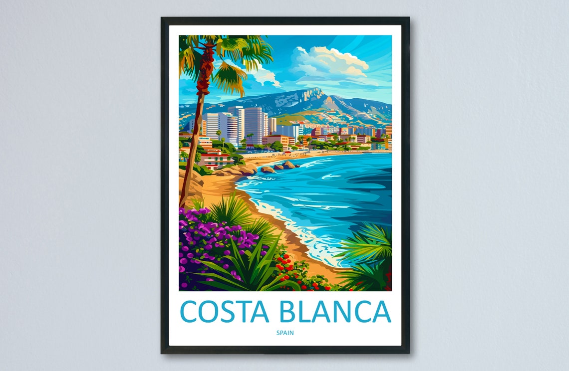 Costa Blanca Spain Mediterranean Beach Coast Summer Travel Poster - Image 3