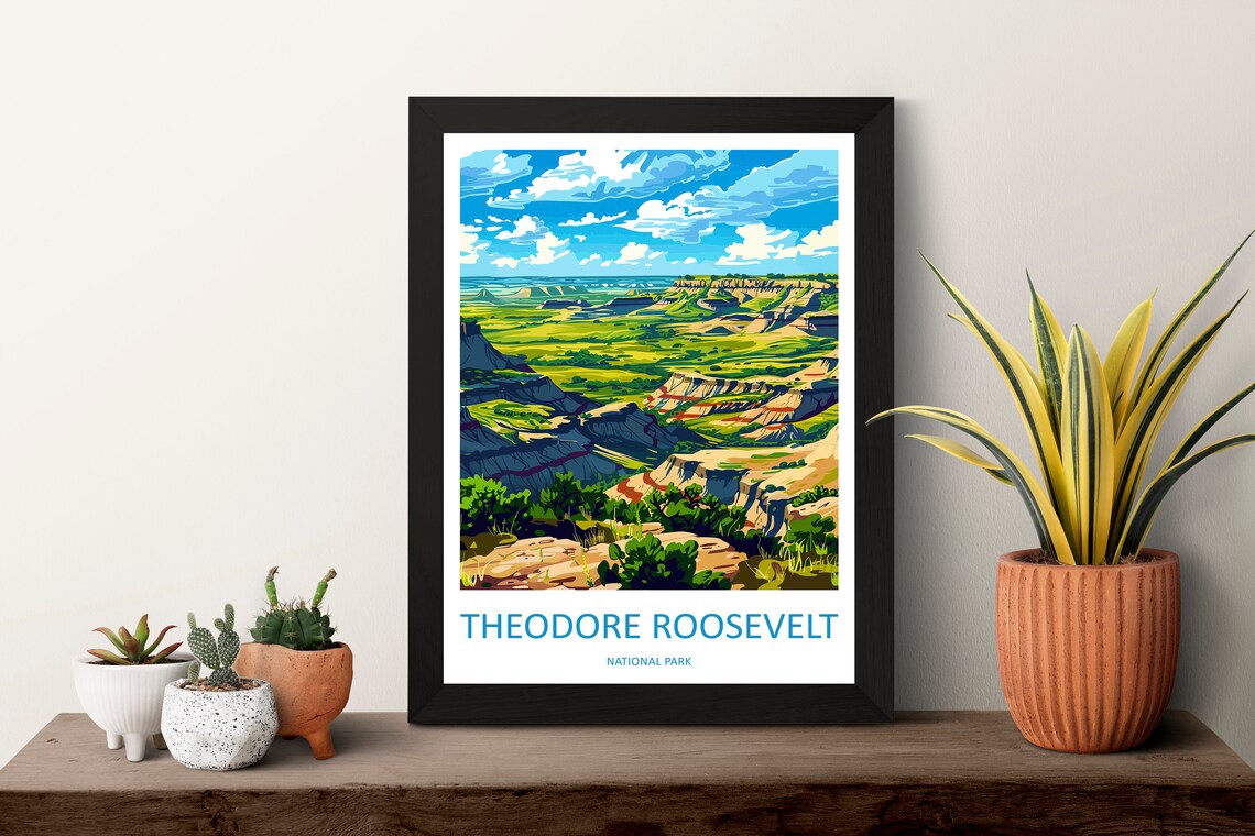 Theodore Roosevelt National Park Badlands Canyon Vista Art Poster - Image 3