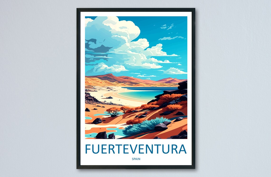 Fuerteventura Travel Poster, Spain Wall Decor