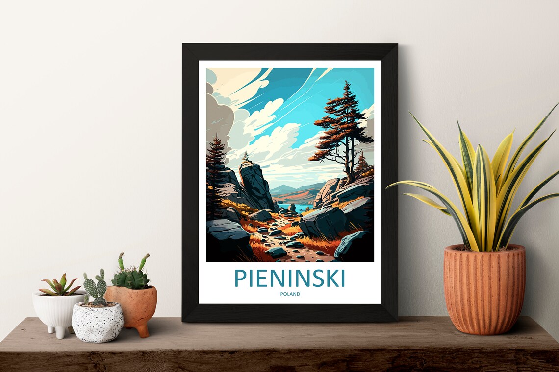 Pieninski Poland Rugged Mountain Trail Pines Vintage Travel Poster - Image 3