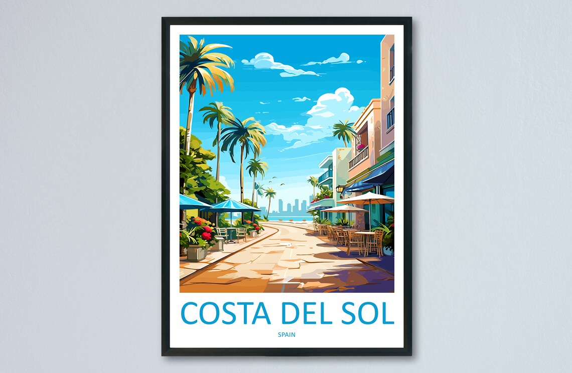 Costa Del Sol Travel Poster, Spain Wall Art