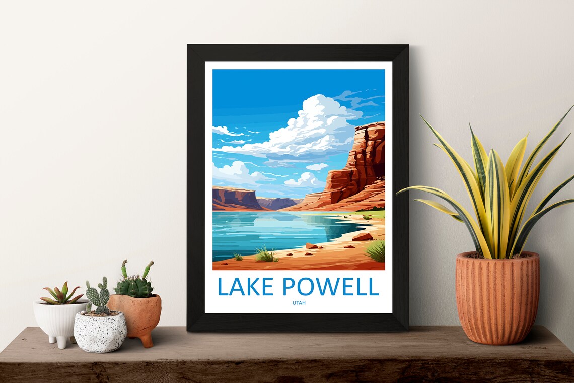Lake Powell Travel Poster, Utah Wall Art Print - Image 3