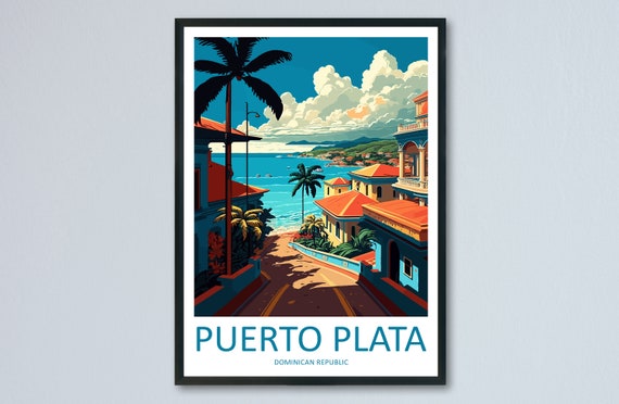 Puerto Plata Travel Poster, Caribbean Wall Art