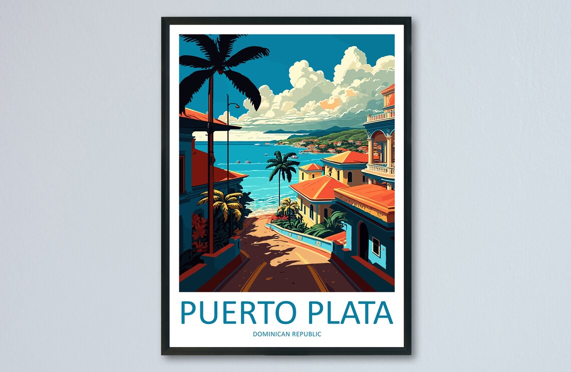 Puerto Plata Travel Poster, Caribbean Wall Art