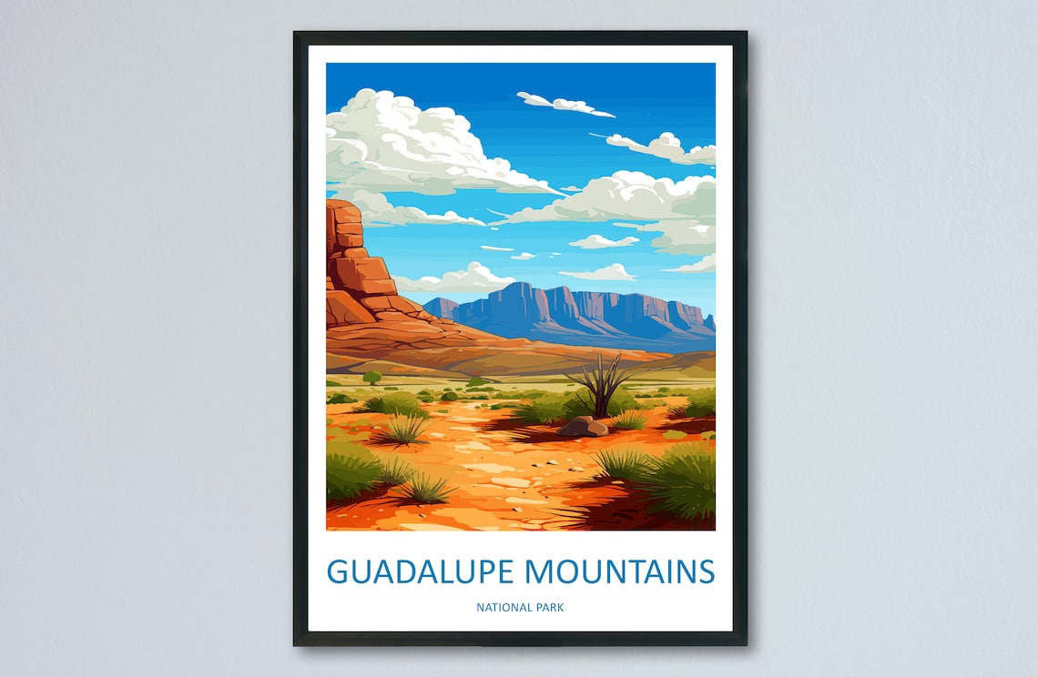 Guadalupe Mountains Texas Desert Vista National Park Travel Poster