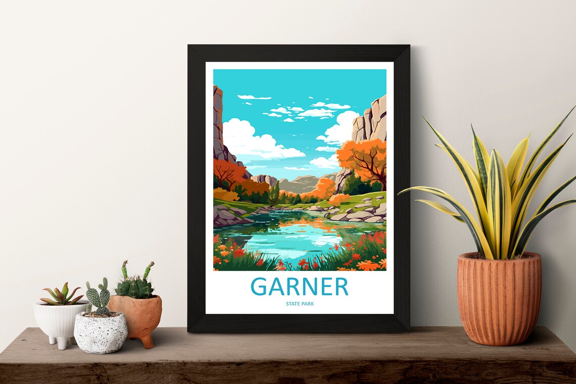 Garner State Park Travel Poster, Texas Travel Print - Image 3
