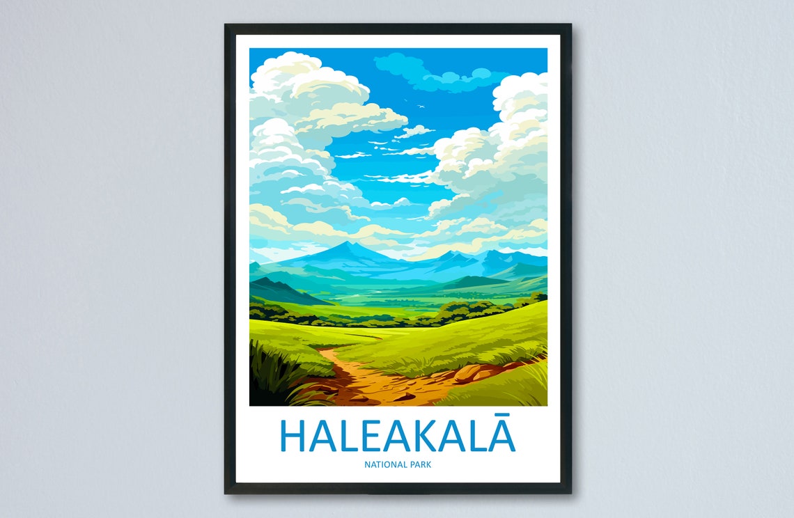 Haleakala National Park Hawaii Volcano Summit View Travel Poster