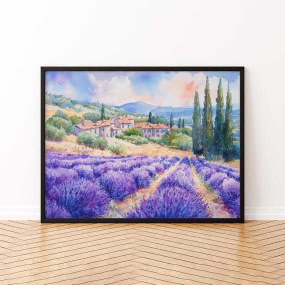 Provence Watercolor Poster Wall Art Hanging Home Dcor Gift Lovers France