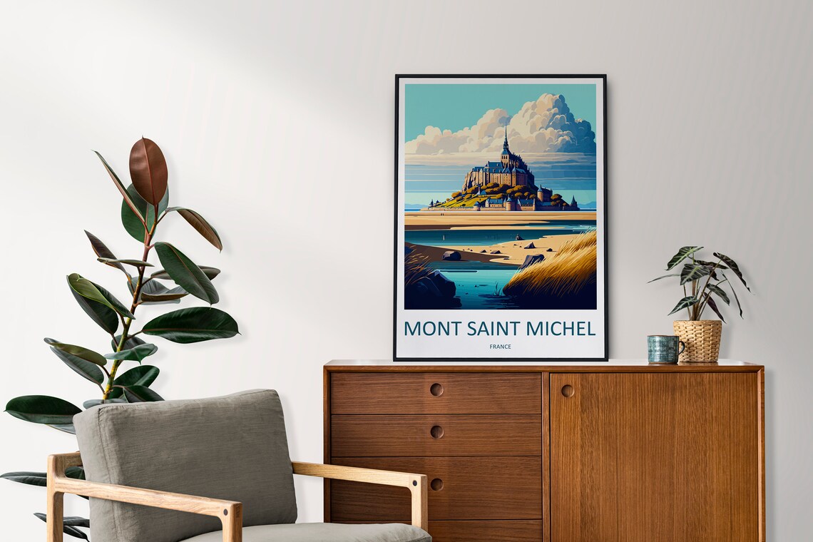 Mont Saint Michel Travel Poster, France Landmark - Image 2