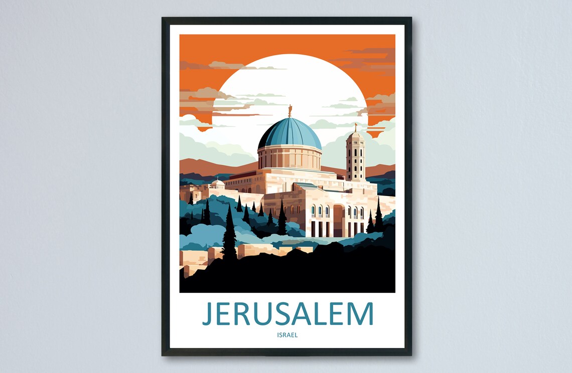 Jerusalem Travel Poster, Home Decor Wall Art