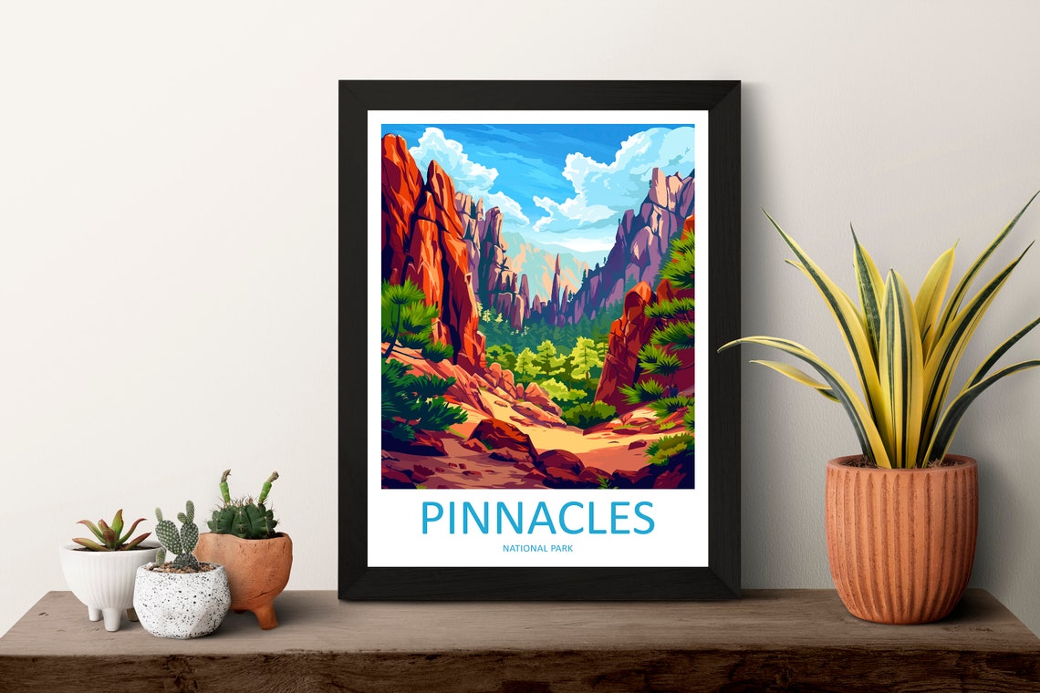 Pinnacles National Park Red Rock Spires Canyon Travel Poster - Image 3