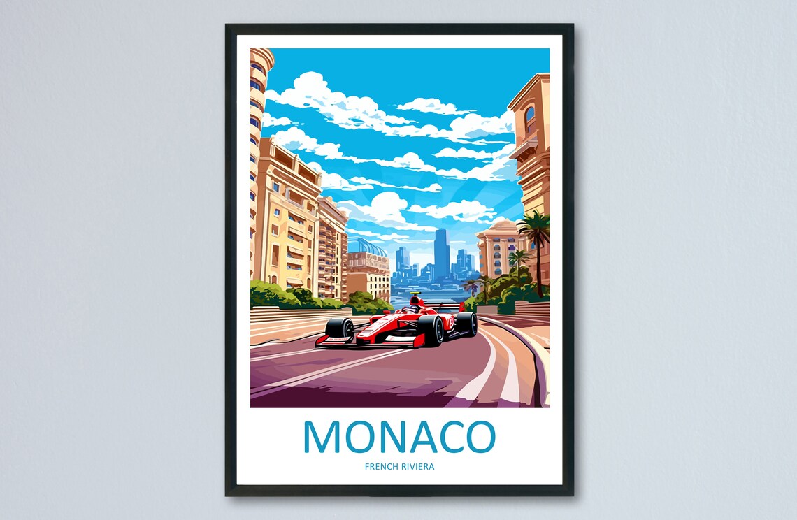 Monaco Grand Prix Formula 1 Street Circuit Race Car Sports Poster
